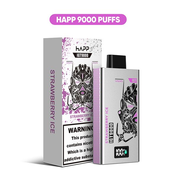 Big Puffs Vape descartável 9000 Puffs Ecig 500mAh Bateria recarregável com tela LED tipo C Cigarro eletrônico 10 sabores em estoque Navio de venda quente da UE