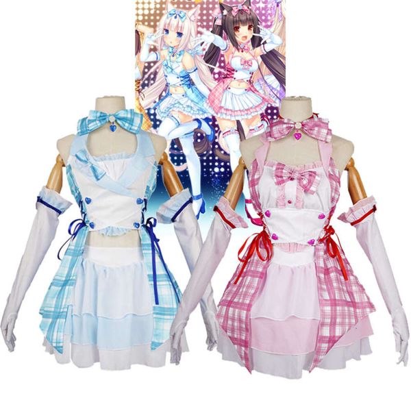 Nekopara Chocola Costume Cosplay Vanilla Maid Gonna uniforme Donna S Abiti completi Costumi di canto di scena Anime