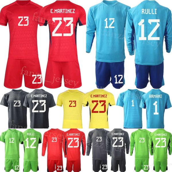 Seleção Nacional GK Manga Longa Argentina Futebol Geronimo Rulli Jerseys Set Goleiro Emiliano Martinez Romero Marchesin Musso Camisa de Futebol Kits 23/24 Mens Kids