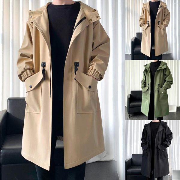 Männer Jacken Lange Wolle Revers Mantel Top Männer Winter Herren Kragen Hülse Schlanke Windjacke Gepolsterte Jacke Leder Big Tall