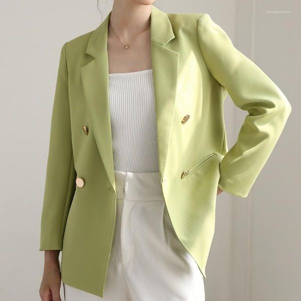 Damen Anzüge Styish Blazer Für Frauen 2023 Koreanische Mode Kleidung Zweireiher Bürodame Multicolor Große Größe Frühling Sommer Mantel