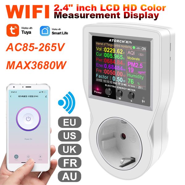 Energiezähler Digitaler Wattmeter WIFI/Bluetooth 220 V AC Leistung Stromverbrauch Wattleistung 230428