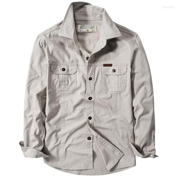 Camisas masculinas para homens grandes roupas masculinas de manga comprida camisa de algodão casual Spring oxford masculino cardigã militar 2023 moda