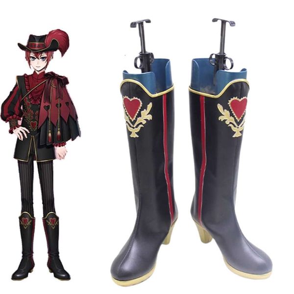 Heartslabyul Rosehearts Cosplay Twisted Wonderland Scarpe Alice In Halloween Party Riddle High Boots