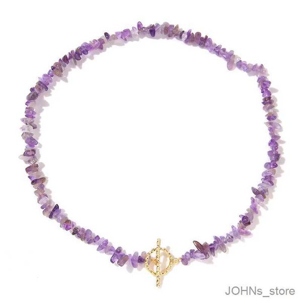 Anhänger Halsketten Boho Naturstein Chip Perlen Halsketten für Frauen Männer Aquamarine Amethyste Citrine Mondstein Kristall Halskette Choker Schmuck R231130