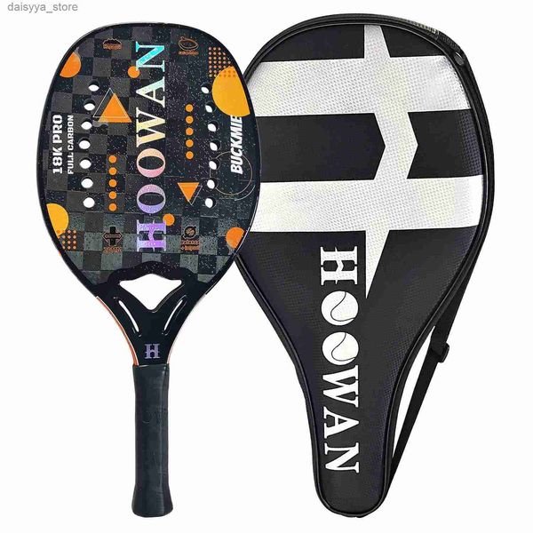 Racchette da tennis HOOWAN Buckmie 18K Pro Racchetta da beach tennis Fibra di carbonio 18K Nuovissima pagaia da beach tennis per offensiva avanzata 20mmL23118