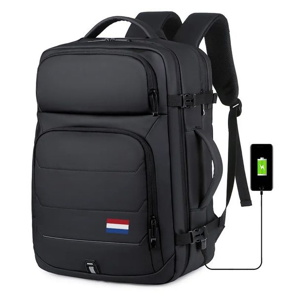 Schultaschen, Nationalflagge, 40 l, erweiterbare Rucksäcke, USB-Ladeanschluss, 17-Zoll-Laptoptasche, wasserdicht, SWISS, multifunktionale Geschäftsreise, 231130