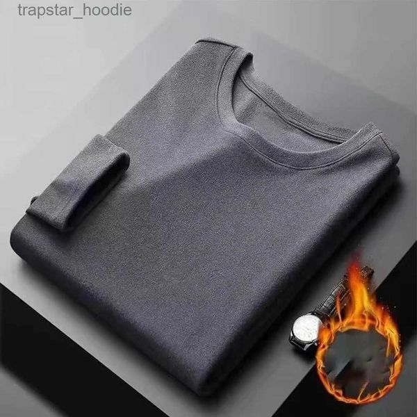 Roupa interior térmica masculina homem inverno básico grosso fino ajuste cor sólida o pescoço undershirt topo pulôver roupa interior térmica tops t camisa roupas para homem l231130