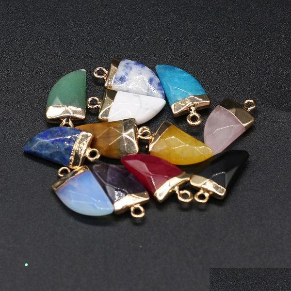 Charms Natural Stone Shape Shapes Pingente Rose Quartz Healing Reiki Crystal Finding for DIY Colares