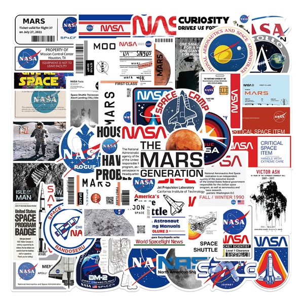 50pcs NASA Space Space Astronaut Gafdens Stickers para Bicicleta de Motocicleta para Lapta de Bagagem DIY adesivos DD059