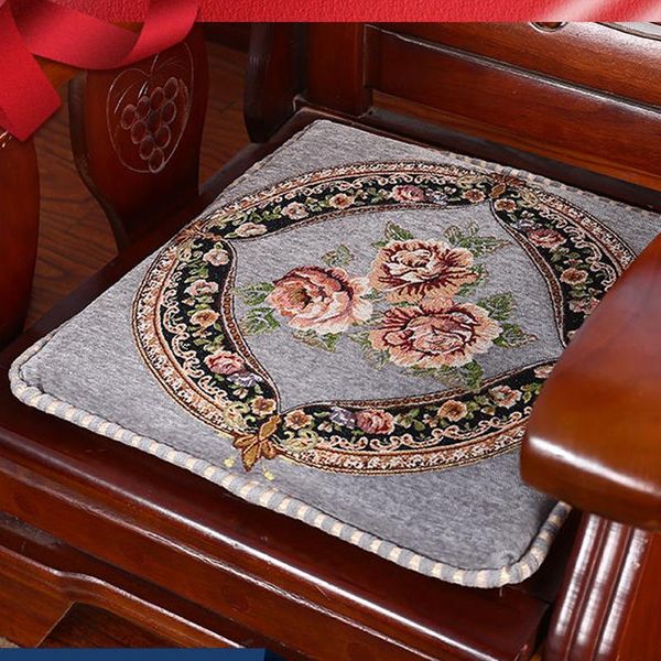 Kissen Jacquard Stuhl S Elegante Blumenstickerei Sitzmatten Esszimmerhocker Restaurant El Sit Pad Chinesischer Retro-Stil