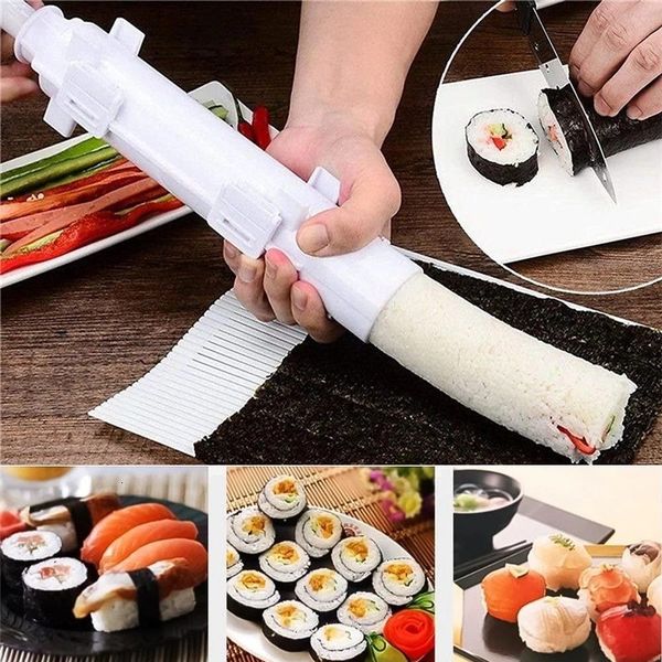 Fabricante de ferramentas de Sushi Quick Diy Making Machine bazuoka japonês Roller Moldes de carne vegetal Rolling Kitchen Gadgets 230201