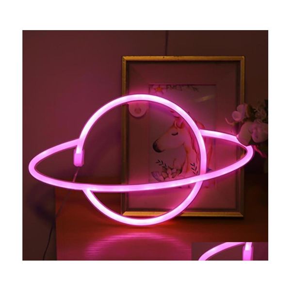 Decorazione per feste pianeta a forma di elevata luminosità colorato a led Light Neon Sign Lamp e affascinante leggero per il matrimonio Drop de Dhuex