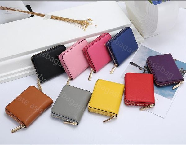 Carteiras pequenas para mulheres para mulheres bolsa de couro múltipla portador de cartão de crédito rosa Moda Menina Zippy Wallet Clutch Bag Coin Burse Money Clip Mens Wallet