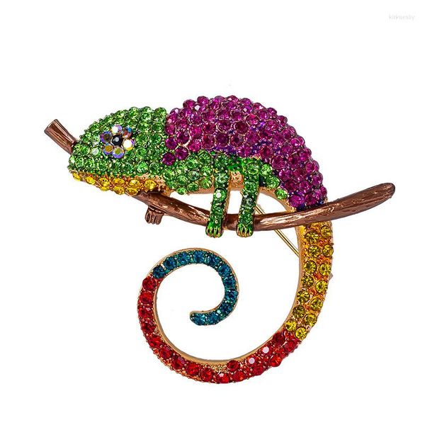 Broches grandes lagarto camaleão de broche de animal pino de jóias de jóias de jóias de jóias de moda Acessórios para esmalte de jóias 3 cores Pick 2023