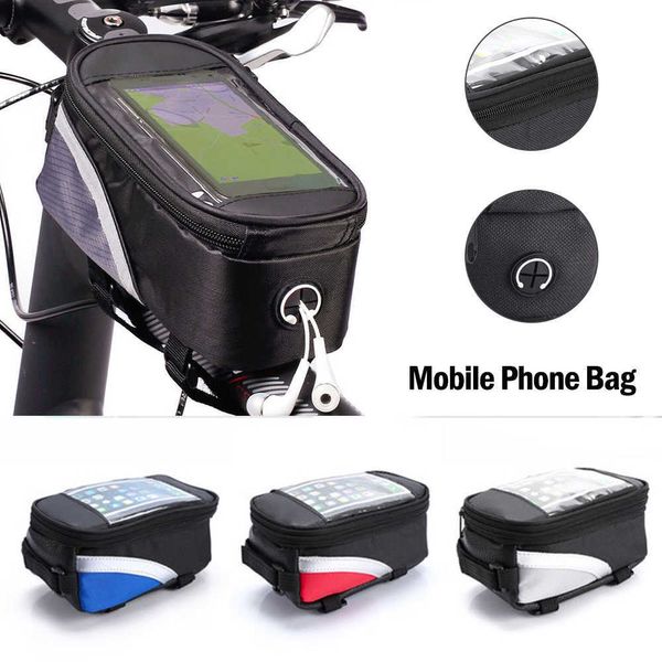 Packtaschen Radfahren Tasche Fahrrad Steuerrohr Lenker Zelle Mobile Abdeckung Halter Telefon Halterung Taschen Fall Mit Touchscreen 0201