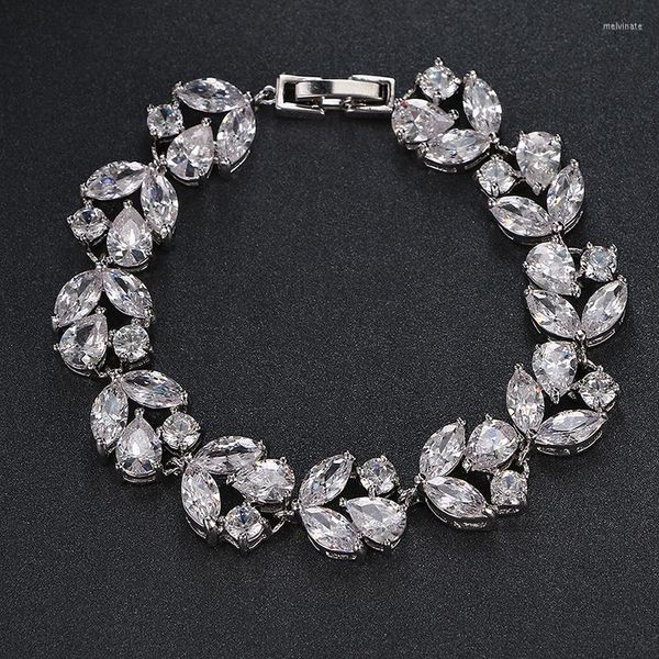 Pulseiras de link lindas strass transparentes para mulheres presentes de natal jóias preços de preços de preços de preços braceletsbangles b-013