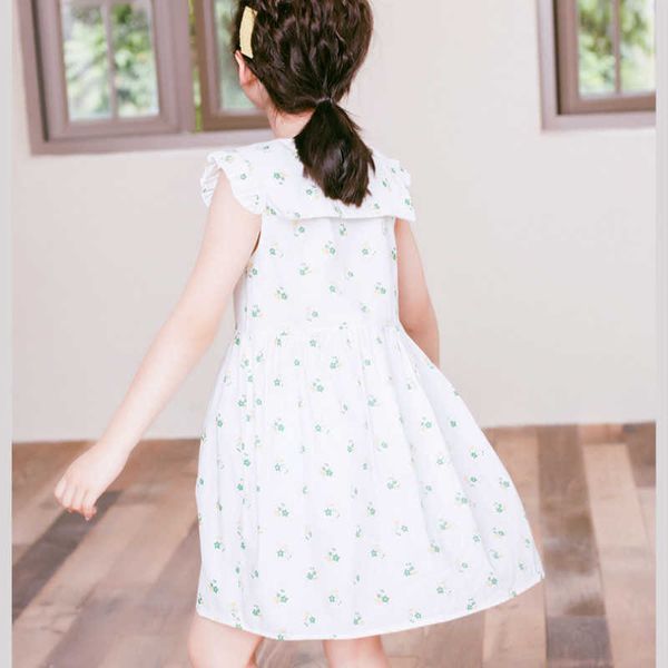 Vestiti estivi per ragazza Nuovi vestiti carini per bambini Moda per adolescenti Stile college Dolce neonata Abito con stampe #8713