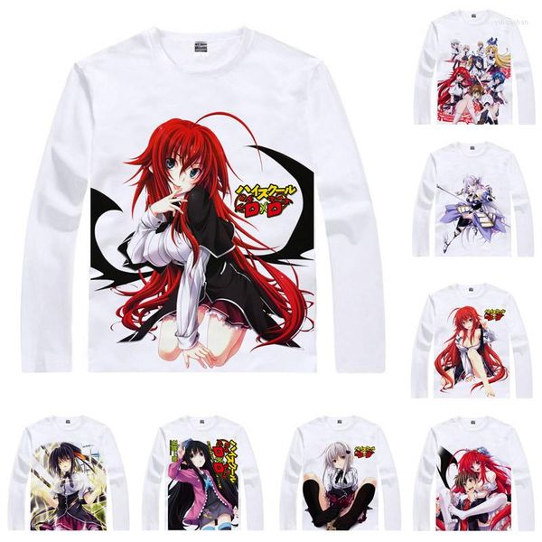 Erkek Tişörtleri Coolprint Anime gömlek Lisesi DXD T-Shirts Çok Stil Uzun Kollu Xenovia Quarta Akeno Himejima Cosplay Motiviler