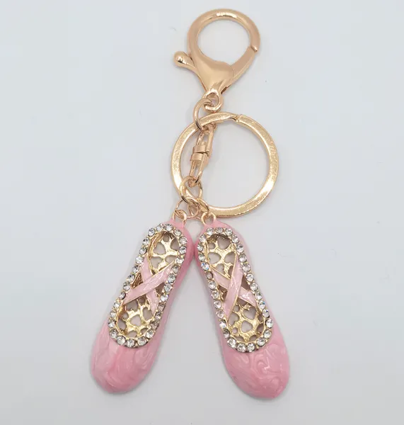 New Ballet Shoes Key Chain American Diamond Boots Metal Keychains Pingnder fofo criativo pequeno presente