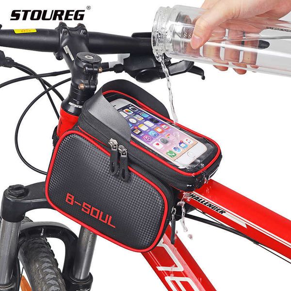 Borse laterali 4Tipi Impermeabile s Antipioggia Frontale Touch Screen Telefono Mountain Bike Tubo superiore Borsa da ciclismo per bicicletta 0201