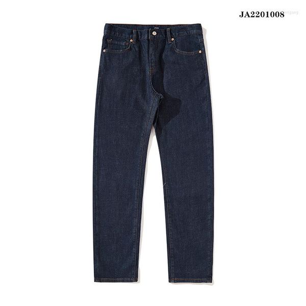 Jeans masculinos outono de inverno masculino grossa azul escuro Homens retos cor sólidos solto ajuste calças jeans premium macio