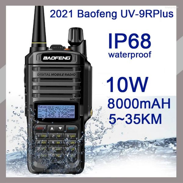 Walkie Talkie 2023 Baofeng UV-9R PLUS Tragbare Für Jagd Wasserdichte Zwei Weg Auto Radio Station Ham IP68 Hohe Frequenz