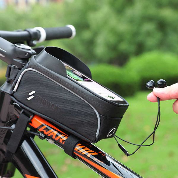 Borse laterali s Bicicletta 6.0-7.2 pollici Telefono impermeabile Telaio anteriore Ciclismo Sensibile Touch Screen MTB Borsa bici da strada 0201