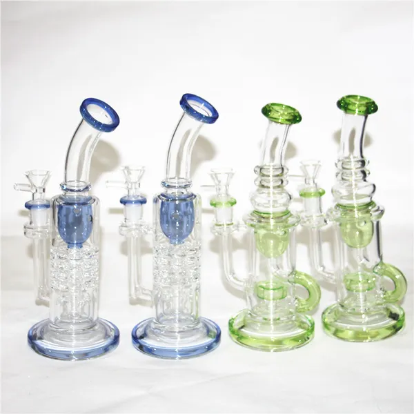 Narghilè Beaker Bong in vetro 6 Arms Tree Perc Freezable Oil Dab Rig Condenser Coil Buil A Bong Dab Rigs Pipa ad acqua in vetro con downstem diffuso