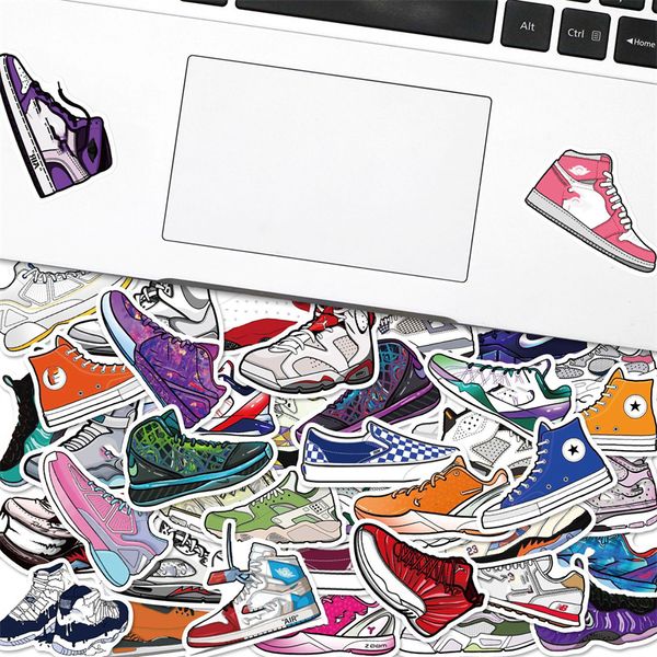 50 Stück Schuh-Sneaker-Aufkleber für Wasserflaschen, Basketball-Aufkleber, Graffiti-Aufkleber für DIY Gepäck, Laptop, Skateboard, Motorrad, Fahrrad, Aufkleber T01040686