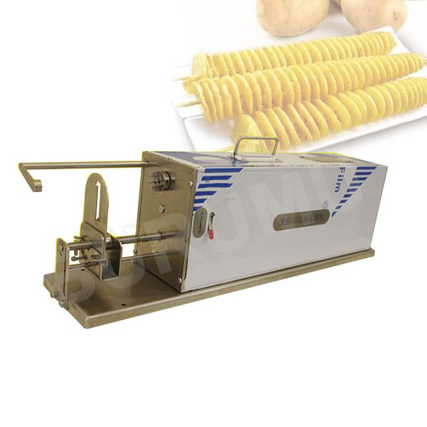 Affettatrice per carote attorcigliata in acciaio inossidabile con taglierina a spirale per patate elettriche