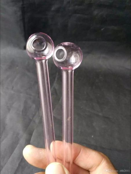 Rosa gerader Topf Glasbongs Zubehör lange 15 cm Glaspfeifen bunte Mini-Mehrfarben-Handpfeifen Beste Löffelglaspfeife