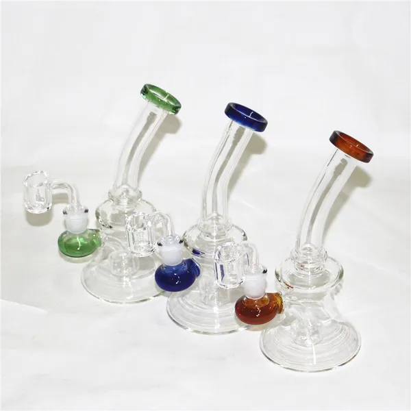 Colori assortiti Multi bicchiere in vetro Bong Narghilè Pipa ad acqua Bottiglie d'acqua in vetro Dab Rig