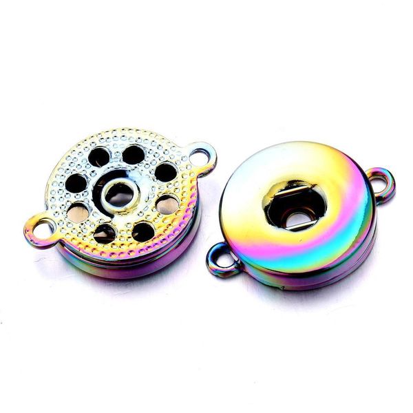 Breloques Deux Oreilles Sier Or Rose Couleur 18Mm Connecteur À Bouton Pression Pendentif Fabrication De Bijoux Diy Collier Boucles D'oreilles Bracelet Supplie Dhgarden Dhkt2