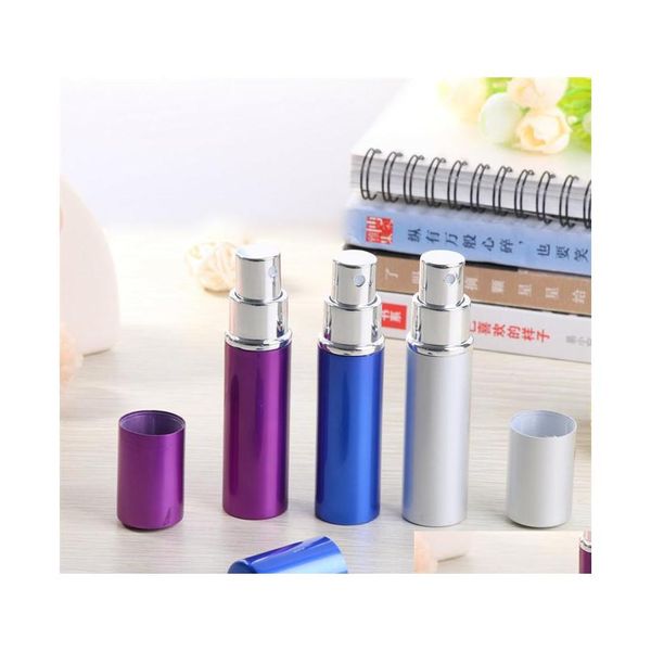 Parti Favorisi 5ml Mini Taşınabilir Atomizer Başına Doldurulabilir Colorf Sprey Şişesi Alüminyum Kozmetik Konteynerler İçin Boş Şişeler Deliv Otllo