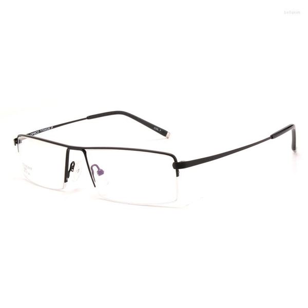 Óculos de sol Frames homens óculos ópticos óculos Moda Miopia Titanium Frame Golden Half Thin Glasses8095