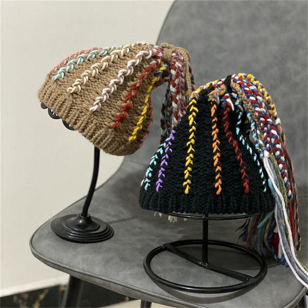 Beanieskull Caps Fashion Wig Wig Hat Hat REGGAE Грязные косы Hiphop теплые вязаные вязаные ручные швейные