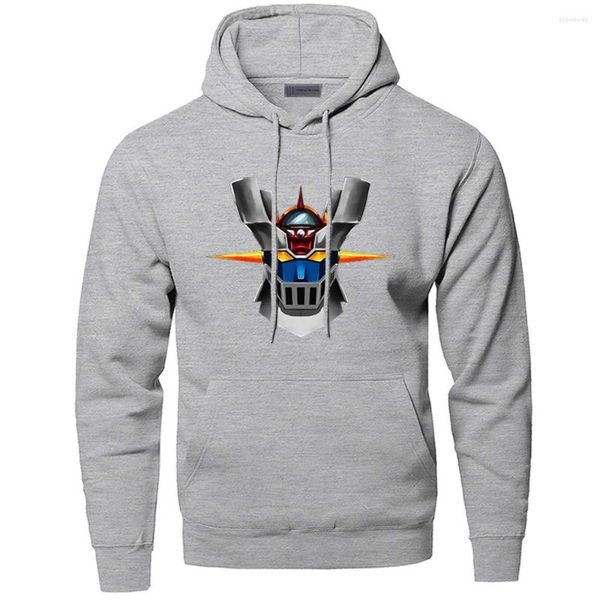 Erkek Hoodies Mazinger Z Ceket Ceket Erkekler Anime Eski Klasik Manga Robot Film Kazak Üstler Kapşon Kış Sıcak Kalın Serin Sweatshirt