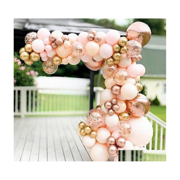 Decora￧￣o de festa Aron Pink Balloon Garland Arch Kit Wedding Birthday Kids Globos Rose Gold Confetti Latex Bal￣o Baby Shower Drop De Dhdqk