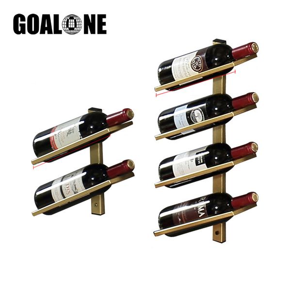 Racks de vinho da mesa GoalOne Creative Iron Rack Rack Montado em parede 2/4 Botther Holder