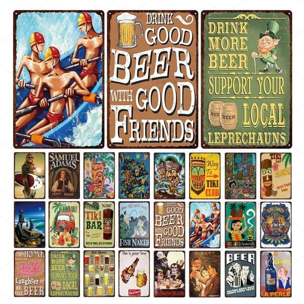 Metall Malerei Bier Vintage Zinn Zeichen Metall Zeichen Dekorative Plakette Wand Dekor Pub Bar Mann Höhle Club Dekoration Wand Aufkleber 20 cm x 30 cm Woo