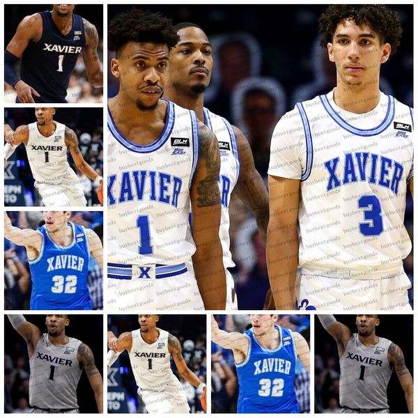 Maglia da basket personalizzata NCAA Xavier Musketeers 0 Souley Boum 2 Jerome Hunter 4 Cesare Edwards 12 Kam Craft 15 KyKy Tandy Xavier maglie cucite