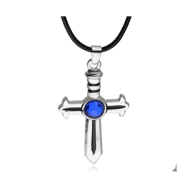 Anhänger Halsketten Fairy Tail Graues Kreuz Silber Legierung Animation Halskette 1906 T2 Drop Lieferung Schmuck Anhänger Dhyno