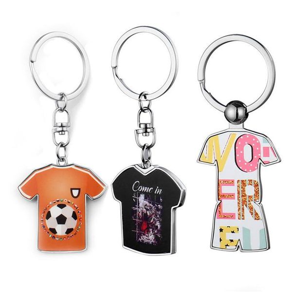 Keychains Bedanyards Diy Sublima￧￣o Blank Football Shirt Designer Keychain Bball Uniform PO Frame Keyring Sier Plated Key Ring Dhh76