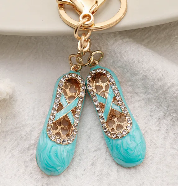 New Ballet Shoes Key Chain European Diamond Boots Metal Keychains Pinging Cute Creative Small Presente