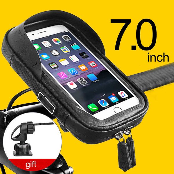 Paniers Bags Mobile Bicycle Stand impermeável portador de bicicleta Wall Motorcycle Mount Mount Bag para I Suporte a telefone Samsung 0201