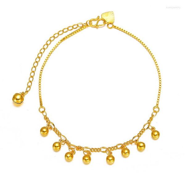 Fußkettchen Reines Gold Farbe Multi Glocken Kette Für Frauen Strand Fuß Schmuck Bein Knöchel Armbänder Zubehör