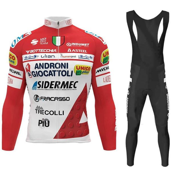 Jersey de ciclismo Conjunta da primavera Autumn Androni Cycling Conjunto de ciclismo longo Cloths Italy Tour Men Road Bike Suit MTB Wear 221201
