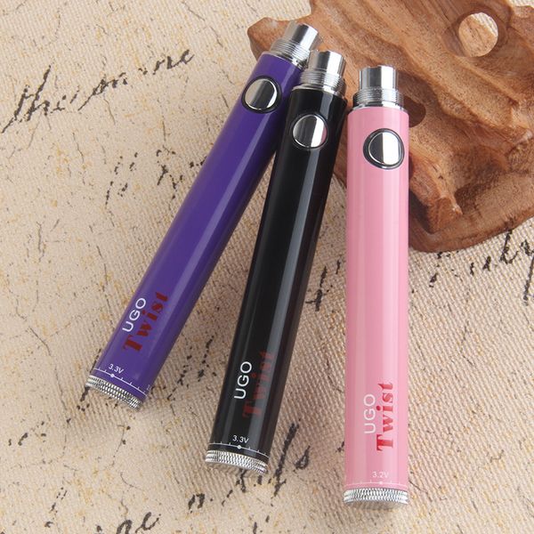 5pcs Yeni Özel Logo Mevcut 650 900 MAH ECIG 510 İplik Pil Ugo Twist Evod VV EGO C Twist Vaper Pens Micro USB Şarj Cihazı