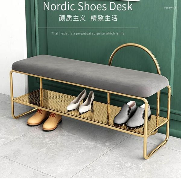 Haken Luxus-Schuhwechselhocker zu Hause Türsitz-Schuhregal Nordic-Schuhhocker Eingangsbar Sofa mit Schrank